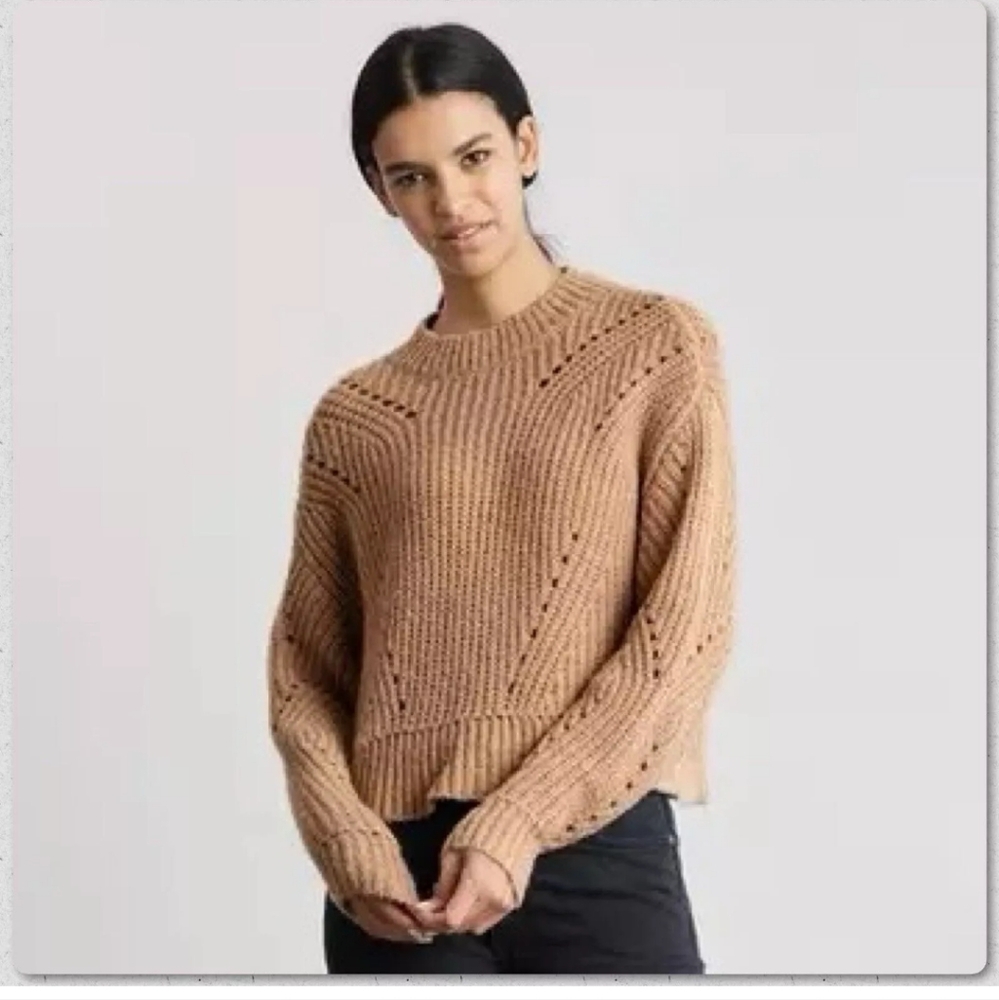 Elizabeth and James Tan Open Knit Sweater XS